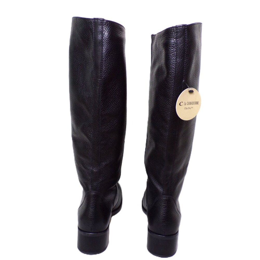 🆕 LA CANADIENNE Bingo Knee High Lined Waterproof Pebble Leather Boot 8 Black - Picture 6 of 8